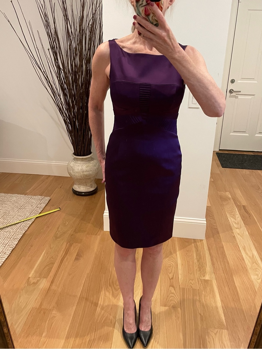 Karen Millen Deep Purple Sheath Midi Dress